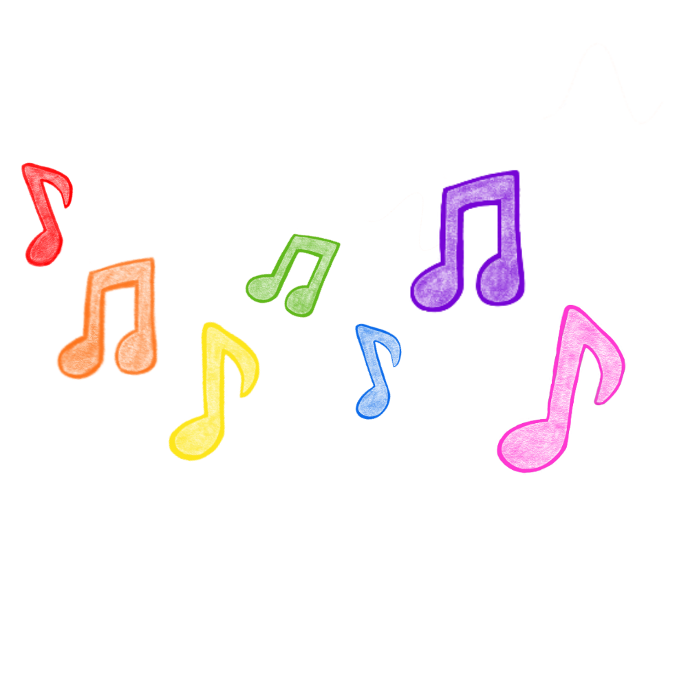 music notes drawn with a pencil