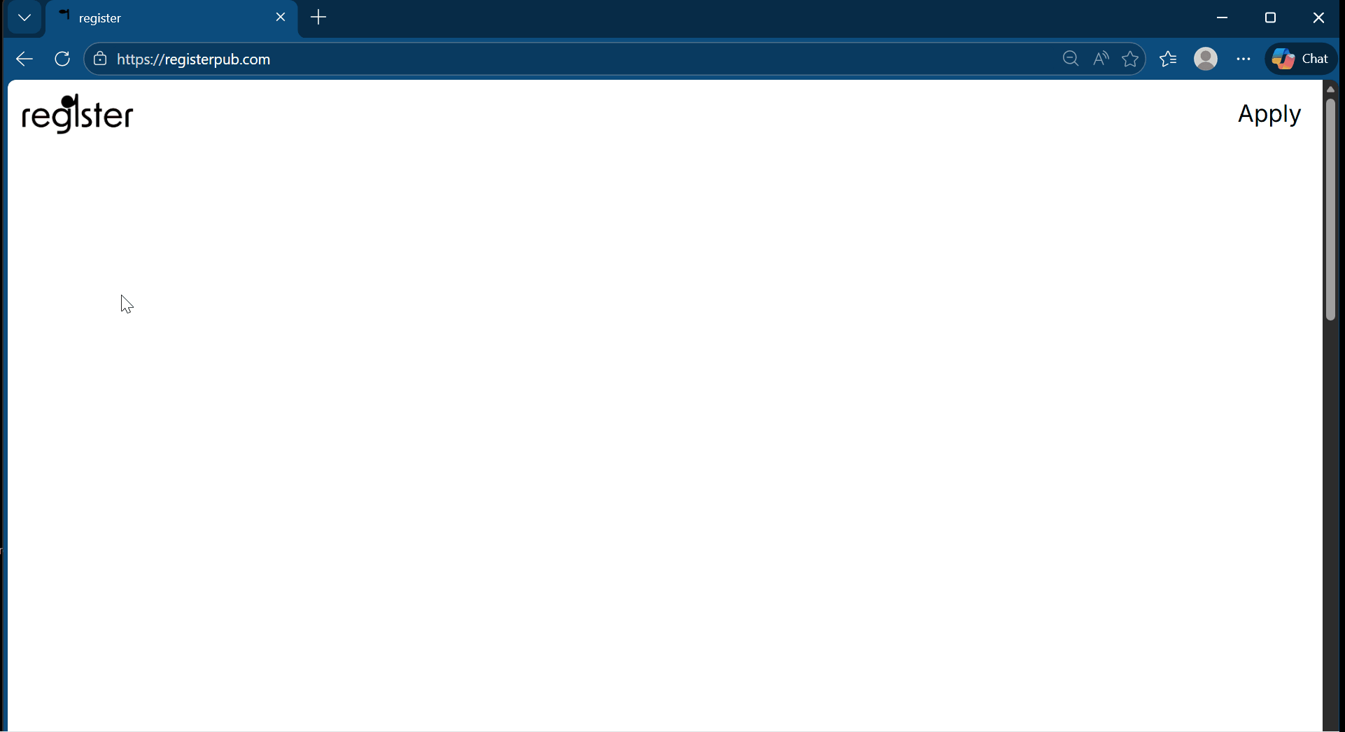 Register website design